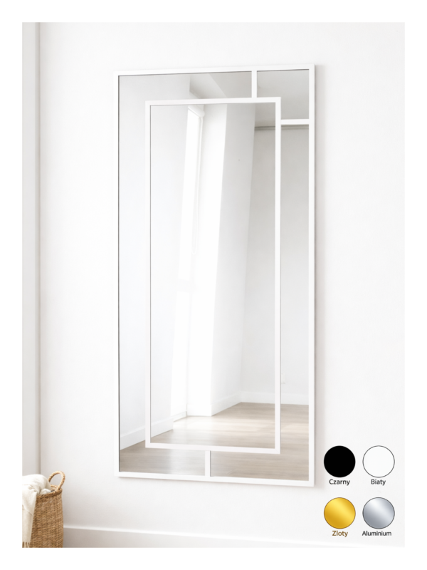 lustro loftowe w aluminiowej ramie