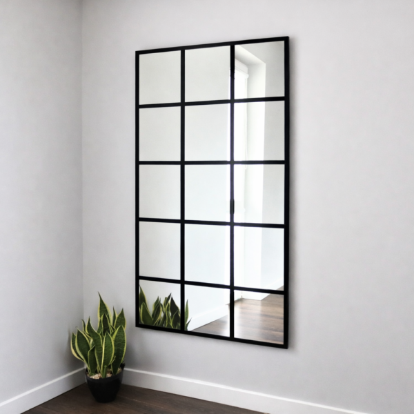 lustro loftowe w aluminiowej ramie