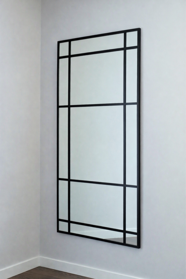 lustro loftowe w aluminiowej ramie