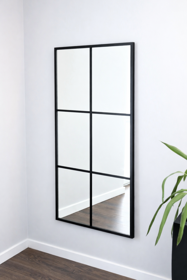 lustro loftowe w aluminiowej ramie