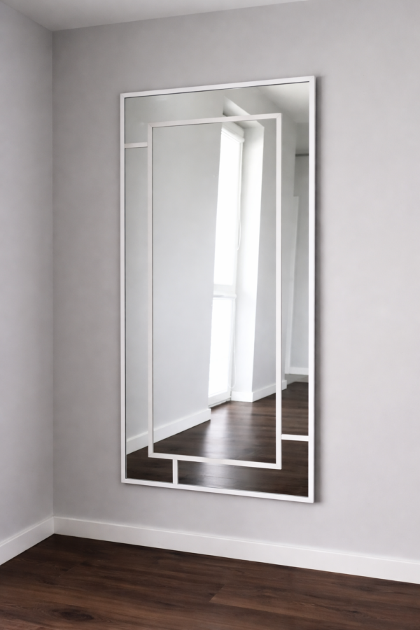 lustro loftowe w aluminiowej ramie