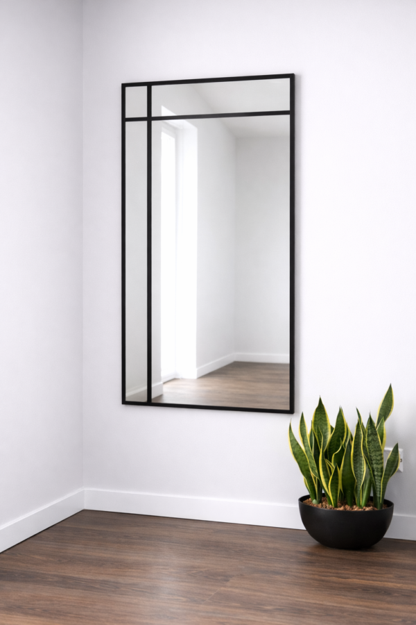 lustro loftowe w aluminiowej ramie