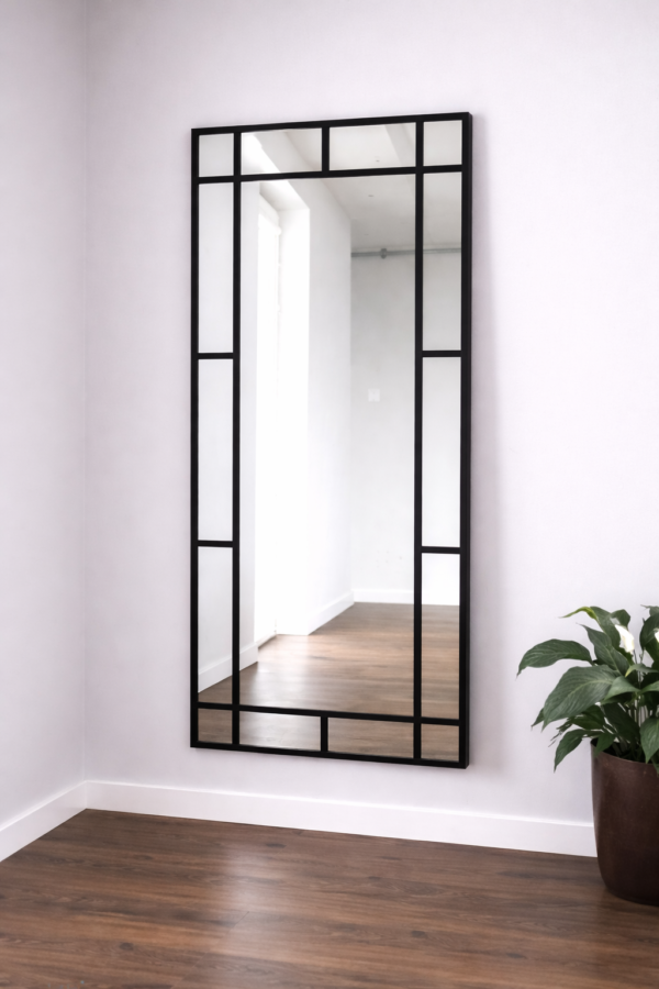 lustro loftowe w aluminiowej ramie
