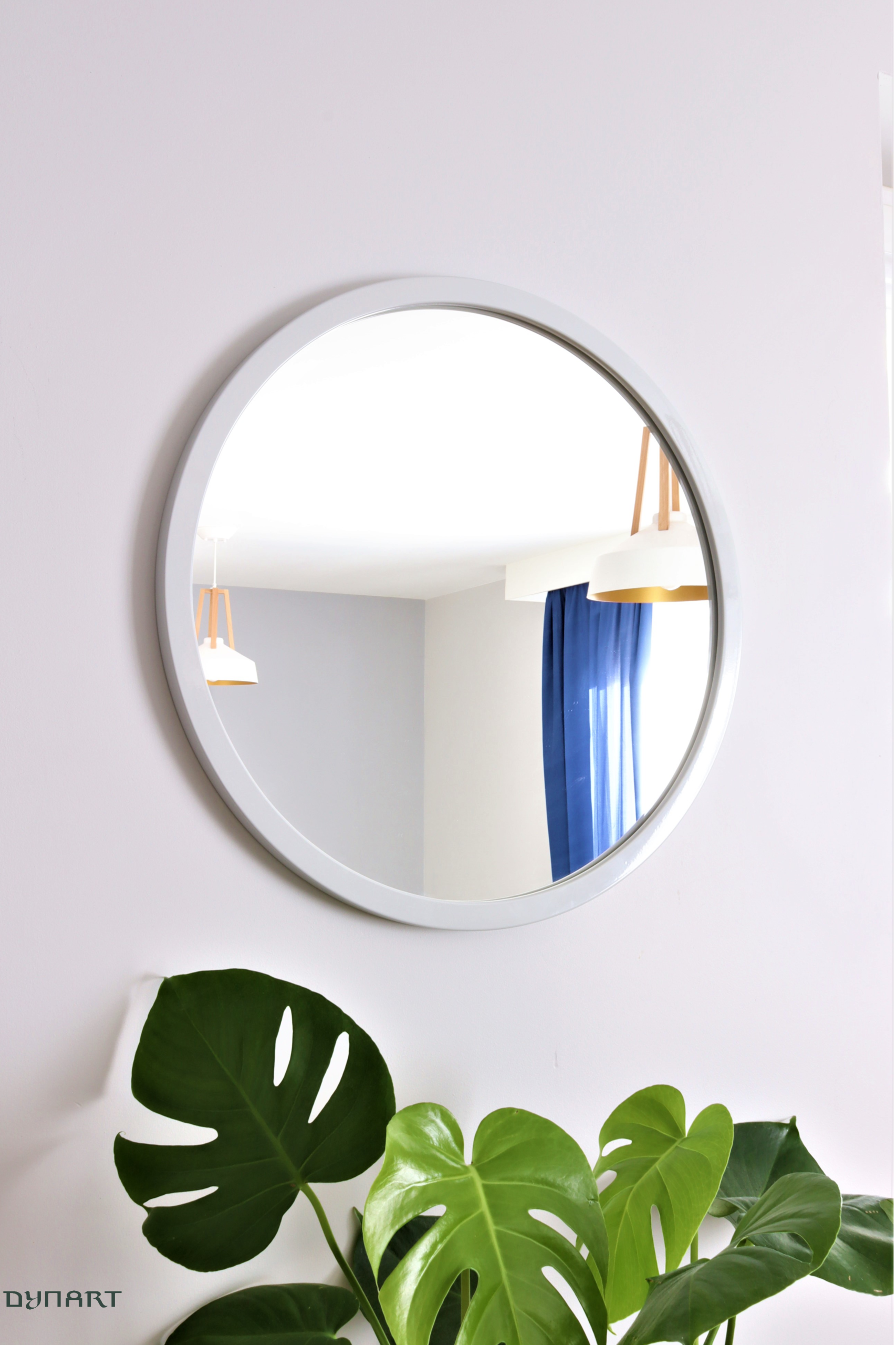 Lustro Okrągłe w Szarej Ramie 3 Lustro Okrągłe w Szarej Ramie - obrazek 3