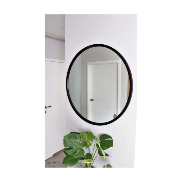 Lustro Okrągłe w Czarnej Ramie