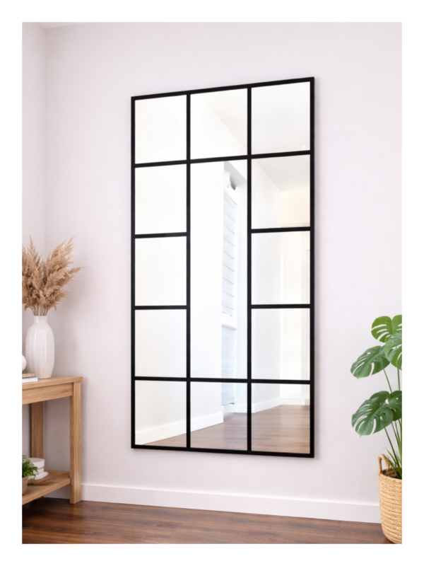 lustro loftowe w aluminiowej ramie