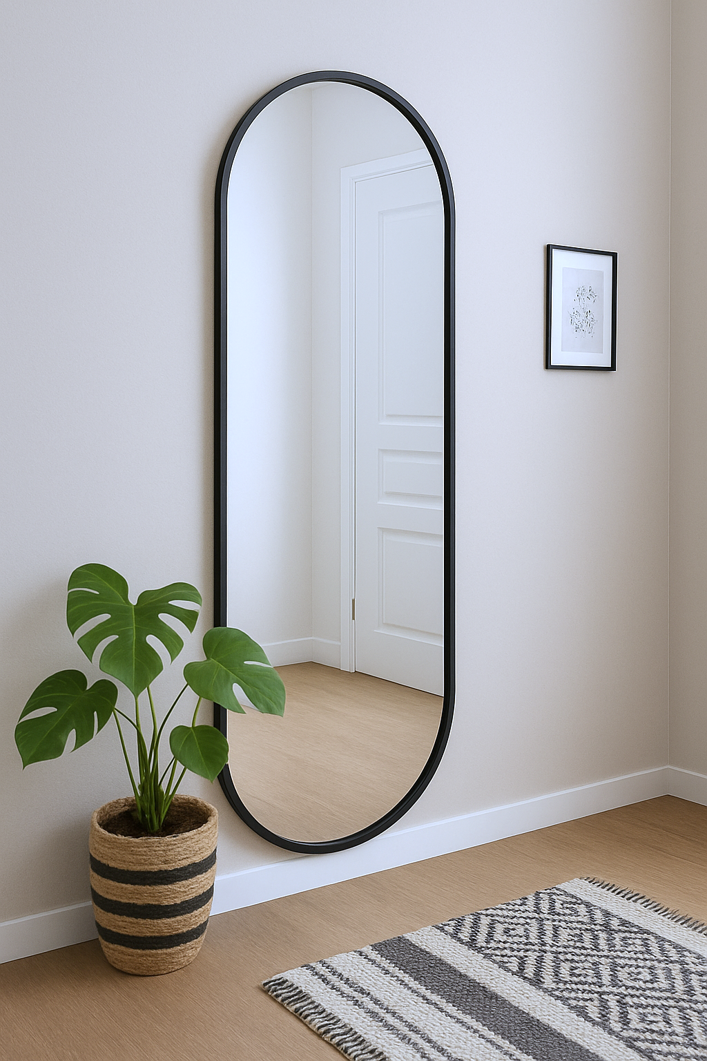 Lustro Owalne w Czarnej Ramie 2 Lustro Owalne w Czarnej Ramie - obrazek 2