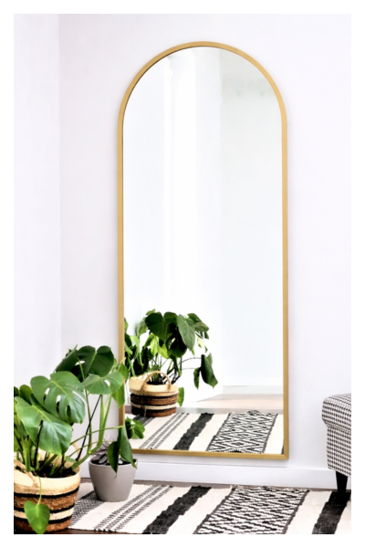 Lustro Półowalne Arkadowe w złotej ramie