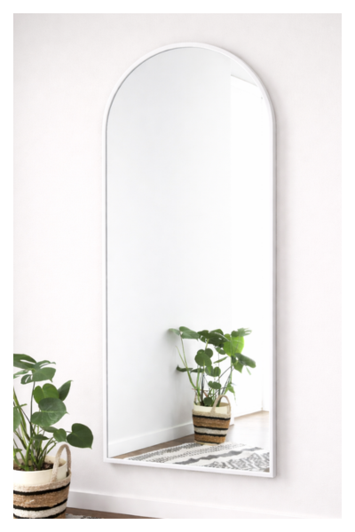 Lustro Arkadowe Półowalne w białej ramie