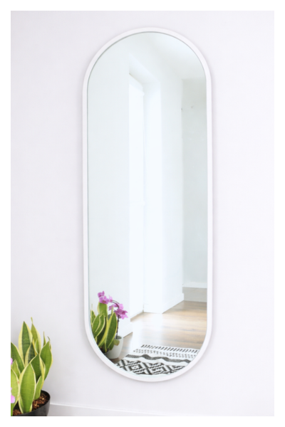 Lustro Owalne w Białej Ramie