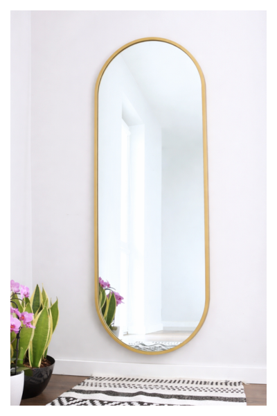 Lustro owalne w złotej ramie