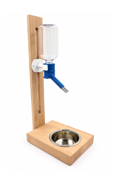 Drewniany stojak z poidłem naturalne drewno